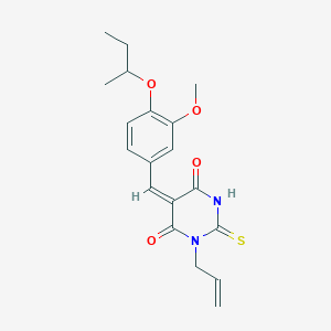 molecular formula C19H22N2O4S B5439136 1-allyl-5-(4-sec-butoxy-3-methoxybenzylidene)-2-thioxodihydro-4,6(1H,5H)-pyrimidinedione 