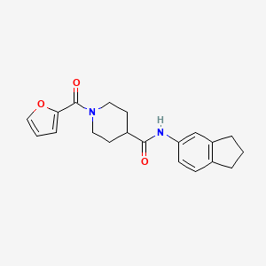 molecular formula C20H22N2O3 B5439139 N-(2,3-dihydro-1H-inden-5-yl)-1-(2-furoyl)piperidine-4-carboxamide 