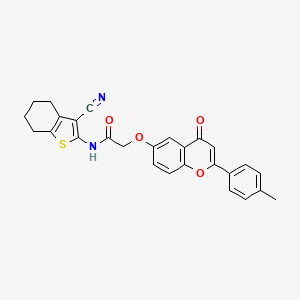 molecular formula C27H22N2O4S B5439145 N-(3-cyano-4,5,6,7-tetrahydro-1-benzothien-2-yl)-2-{[2-(4-methylphenyl)-4-oxo-4H-chromen-6-yl]oxy}acetamide 