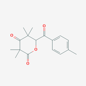 molecular formula C17H20O4 B5439169 3,3,5,5-tetramethyl-6-(4-methylbenzoyl)dihydro-2H-pyran-2,4(3H)-dione 