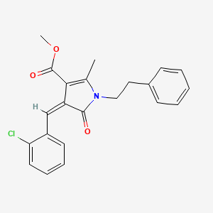 molecular formula C22H20ClNO3 B5439196 methyl 4-(2-chlorobenzylidene)-2-methyl-5-oxo-1-(2-phenylethyl)-4,5-dihydro-1H-pyrrole-3-carboxylate 