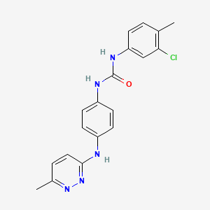 molecular formula C19H18ClN5O B5439198 N-(3-chloro-4-methylphenyl)-N'-{4-[(6-methyl-3-pyridazinyl)amino]phenyl}urea 