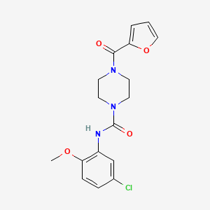 molecular formula C17H18ClN3O4 B5439200 N-(5-chloro-2-methoxyphenyl)-4-(2-furoyl)-1-piperazinecarboxamide 