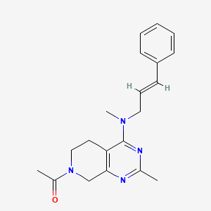 molecular formula C20H24N4O B5439220 7-acetyl-N,2-dimethyl-N-[(2E)-3-phenylprop-2-en-1-yl]-5,6,7,8-tetrahydropyrido[3,4-d]pyrimidin-4-amine 