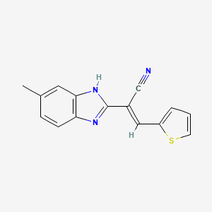 molecular formula C15H11N3S B5439232 2-(6-methyl-1H-benzimidazol-2-yl)-3-(2-thienyl)acrylonitrile 