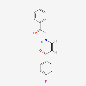 molecular formula C17H14FNO2 B5439238 1-(4-fluorophenyl)-3-[(2-oxo-2-phenylethyl)amino]-2-propen-1-one 