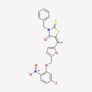 molecular formula C22H15FN2O5S2 B5439263 3-benzyl-5-({5-[(5-fluoro-2-nitrophenoxy)methyl]-2-furyl}methylene)-2-thioxo-1,3-thiazolidin-4-one 