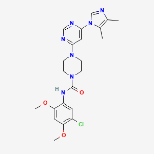 molecular formula C22H26ClN7O3 B5439286 N-(5-chloro-2,4-dimethoxyphenyl)-4-[6-(4,5-dimethyl-1H-imidazol-1-yl)-4-pyrimidinyl]-1-piperazinecarboxamide 