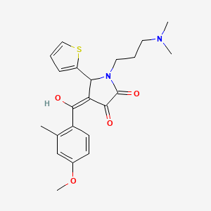 molecular formula C22H26N2O4S B5439303 1-[3-(dimethylamino)propyl]-3-hydroxy-4-(4-methoxy-2-methylbenzoyl)-5-(2-thienyl)-1,5-dihydro-2H-pyrrol-2-one 