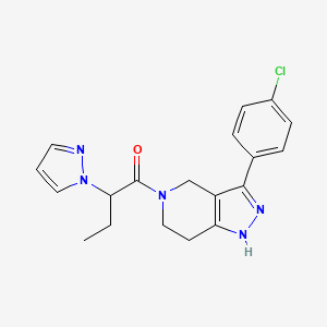 3-(4-chlorophenyl)-5-[2-(1H-pyrazol-1-yl)butanoyl]-4,5,6,7-tetrahydro-1H-pyrazolo[4,3-c]pyridine