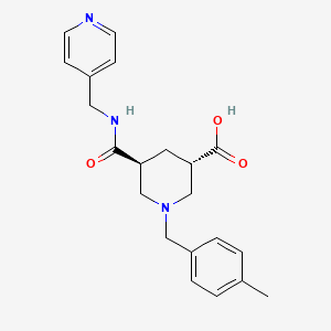 molecular formula C21H25N3O3 B5439354 (3S*,5S*)-1-(4-methylbenzyl)-5-{[(4-pyridinylmethyl)amino]carbonyl}-3-piperidinecarboxylic acid 