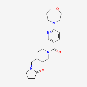 molecular formula C21H30N4O3 B5439398 1-[(1-{[6-(1,4-oxazepan-4-yl)pyridin-3-yl]carbonyl}piperidin-4-yl)methyl]pyrrolidin-2-one 