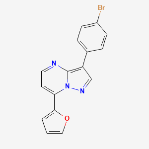 molecular formula C16H10BrN3O B5439413 3-(4-bromophenyl)-7-(2-furyl)pyrazolo[1,5-a]pyrimidine 