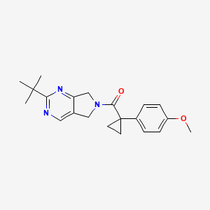 molecular formula C21H25N3O2 B5439415 2-tert-butyl-6-{[1-(4-methoxyphenyl)cyclopropyl]carbonyl}-6,7-dihydro-5H-pyrrolo[3,4-d]pyrimidine 