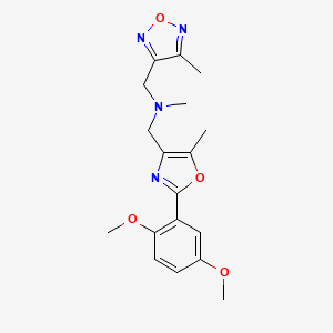 1-[2-(2,5-dimethoxyphenyl)-5-methyl-1,3-oxazol-4-yl]-N-methyl-N-[(4-methyl-1,2,5-oxadiazol-3-yl)methyl]methanamine