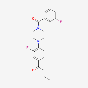 molecular formula C21H22F2N2O2 B5439448 1-{3-fluoro-4-[4-(3-fluorobenzoyl)-1-piperazinyl]phenyl}-1-butanone 