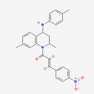 molecular formula C27H27N3O3 B5439451 2,7-dimethyl-N-(4-methylphenyl)-1-[3-(4-nitrophenyl)acryloyl]-1,2,3,4-tetrahydro-4-quinolinamine 