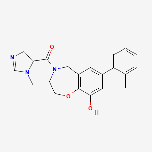 molecular formula C21H21N3O3 B5439479 4-[(1-methyl-1H-imidazol-5-yl)carbonyl]-7-(2-methylphenyl)-2,3,4,5-tetrahydro-1,4-benzoxazepin-9-ol 