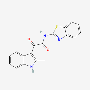 molecular formula C18H13N3O2S B5439533 N-1,3-benzothiazol-2-yl-2-(2-methyl-1H-indol-3-yl)-2-oxoacetamide 