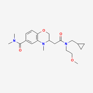 3-{2-[(cyclopropylmethyl)(2-methoxyethyl)amino]-2-oxoethyl}-N,N,4-trimethyl-3,4-dihydro-2H-1,4-benzoxazine-6-carboxamide