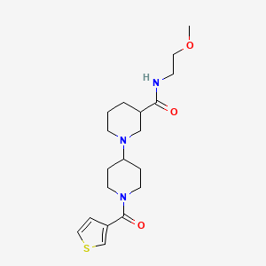 molecular formula C19H29N3O3S B5439590 N-(2-methoxyethyl)-1'-(3-thienylcarbonyl)-1,4'-bipiperidine-3-carboxamide 