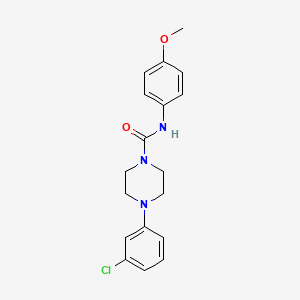 molecular formula C18H20ClN3O2 B5439601 4-(3-chlorophenyl)-N-(4-methoxyphenyl)-1-piperazinecarboxamide 