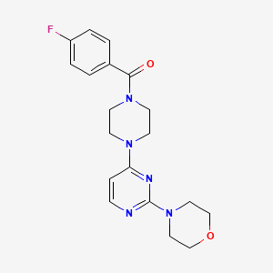 molecular formula C19H22FN5O2 B5439643 4-{4-[4-(4-fluorobenzoyl)-1-piperazinyl]-2-pyrimidinyl}morpholine 