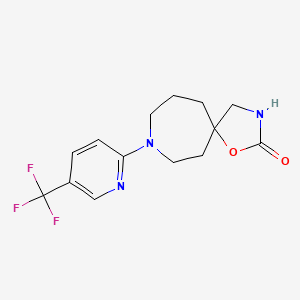 molecular formula C14H16F3N3O2 B5439655 8-[5-(trifluoromethyl)-2-pyridinyl]-1-oxa-3,8-diazaspiro[4.6]undecan-2-one 