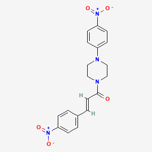 molecular formula C19H18N4O5 B5439680 1-(4-nitrophenyl)-4-[3-(4-nitrophenyl)acryloyl]piperazine 