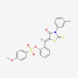 molecular formula C24H19NO5S3 B5439687 2-{[3-(3-methylphenyl)-4-oxo-2-thioxo-1,3-thiazolidin-5-ylidene]methyl}phenyl 4-methoxybenzenesulfonate 