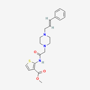 molecular formula C21H25N3O3S B5439724 methyl 2-({[4-(3-phenyl-2-propen-1-yl)-1-piperazinyl]acetyl}amino)-3-thiophenecarboxylate 