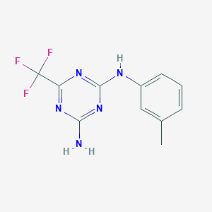 molecular formula C11H10F3N5 B5439737 N-(3-methylphenyl)-6-(trifluoromethyl)-1,3,5-triazine-2,4-diamine 