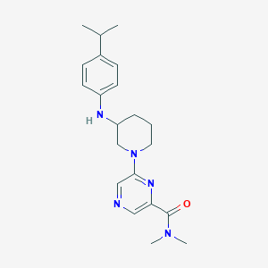 molecular formula C21H29N5O B5439779 6-{3-[(4-isopropylphenyl)amino]-1-piperidinyl}-N,N-dimethyl-2-pyrazinecarboxamide 