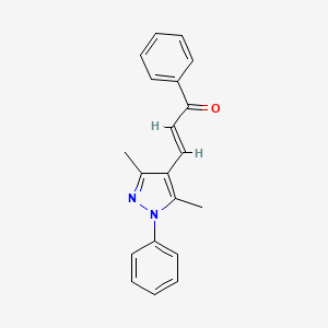 molecular formula C20H18N2O B5439781 3-(3,5-dimethyl-1-phenyl-1H-pyrazol-4-yl)-1-phenyl-2-propen-1-one 