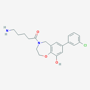 4-(5-aminopentanoyl)-7-(3-chlorophenyl)-2,3,4,5-tetrahydro-1,4-benzoxazepin-9-ol hydrochloride