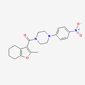 molecular formula C20H23N3O4 B5439794 1-[(2-methyl-4,5,6,7-tetrahydro-1-benzofuran-3-yl)carbonyl]-4-(4-nitrophenyl)piperazine 