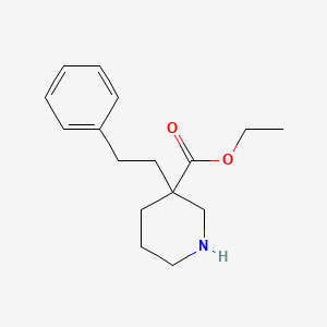 molecular formula C16H23NO2 B5439827 ethyl 3-(2-phenylethyl)piperidine-3-carboxylate 