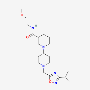molecular formula C20H35N5O3 B5439830 1'-[(3-isopropyl-1,2,4-oxadiazol-5-yl)methyl]-N-(2-methoxyethyl)-1,4'-bipiperidine-3-carboxamide 