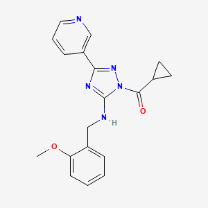 molecular formula C19H19N5O2 B5439831 1-(cyclopropylcarbonyl)-N-(2-methoxybenzyl)-3-(3-pyridinyl)-1H-1,2,4-triazol-5-amine 