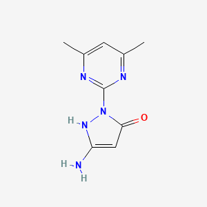 molecular formula C9H11N5O B5439841 5-amino-2-(4,6-dimethylpyrimidin-2-yl)-1,2-dihydro-3H-pyrazol-3-one 