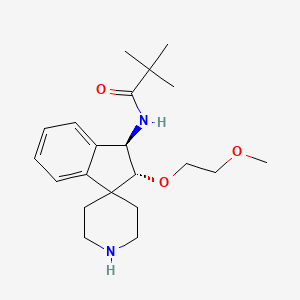 molecular formula C21H32N2O3 B5439861 N-[(2R*,3R*)-2-(2-methoxyethoxy)-2,3-dihydrospiro[indene-1,4'-piperidin]-3-yl]-2,2-dimethylpropanamide 