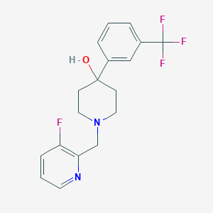 molecular formula C18H18F4N2O B5439872 1-[(3-fluoro-2-pyridinyl)methyl]-4-[3-(trifluoromethyl)phenyl]-4-piperidinol 