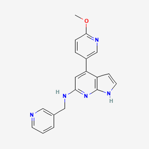 molecular formula C19H17N5O B5439877 4-(6-methoxypyridin-3-yl)-N-(pyridin-3-ylmethyl)-1H-pyrrolo[2,3-b]pyridin-6-amine 