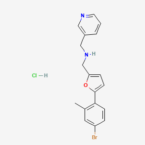 molecular formula C18H18BrClN2O B5439894 {[5-(4-bromo-2-methylphenyl)-2-furyl]methyl}(3-pyridinylmethyl)amine hydrochloride 