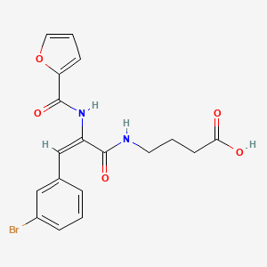 molecular formula C18H17BrN2O5 B5439897 4-{[3-(3-bromophenyl)-2-(2-furoylamino)acryloyl]amino}butanoic acid 