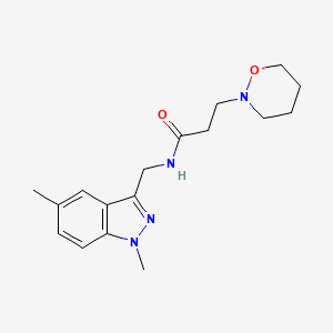 molecular formula C17H24N4O2 B5439914 N-[(1,5-dimethyl-1H-indazol-3-yl)methyl]-3-(1,2-oxazinan-2-yl)propanamide 
