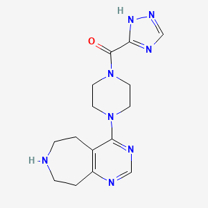 molecular formula C15H20N8O B5439922 4-[4-(1H-1,2,4-triazol-3-ylcarbonyl)piperazin-1-yl]-6,7,8,9-tetrahydro-5H-pyrimido[4,5-d]azepine 