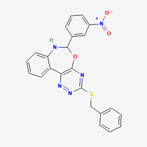 molecular formula C23H17N5O3S B5439928 3-(benzylthio)-6-(3-nitrophenyl)-6,7-dihydro[1,2,4]triazino[5,6-d][3,1]benzoxazepine 