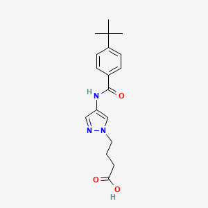 molecular formula C18H23N3O3 B5439934 4-{4-[(4-tert-butylbenzoyl)amino]-1H-pyrazol-1-yl}butanoic acid 