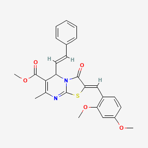 methyl 2-(2,4-dimethoxybenzylidene)-7-methyl-3-oxo-5-(2-phenylvinyl)-2,3-dihydro-5H-[1,3]thiazolo[3,2-a]pyrimidine-6-carboxylate